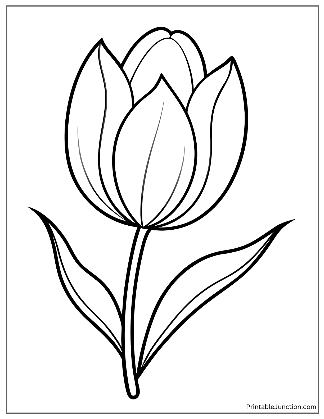 simple tulip with bold outlines